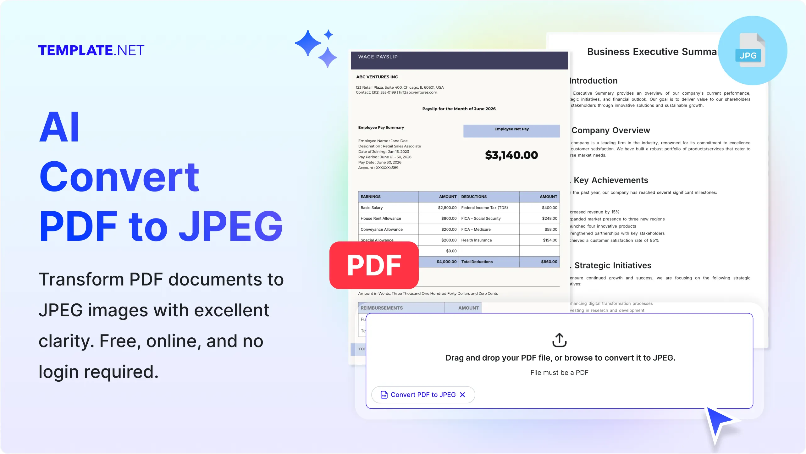 Free AI Convert PDF to JPEG | AI PDF to JPEG Converter Online